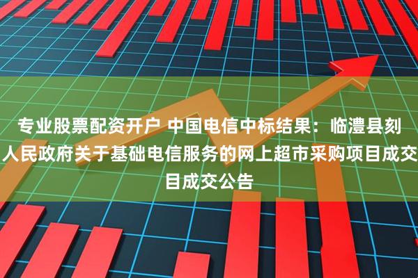 专业股票配资开户 中国电信中标结果：临澧县刻木乡人民政府关于基础电信服务的网上超市采购项目成交公告